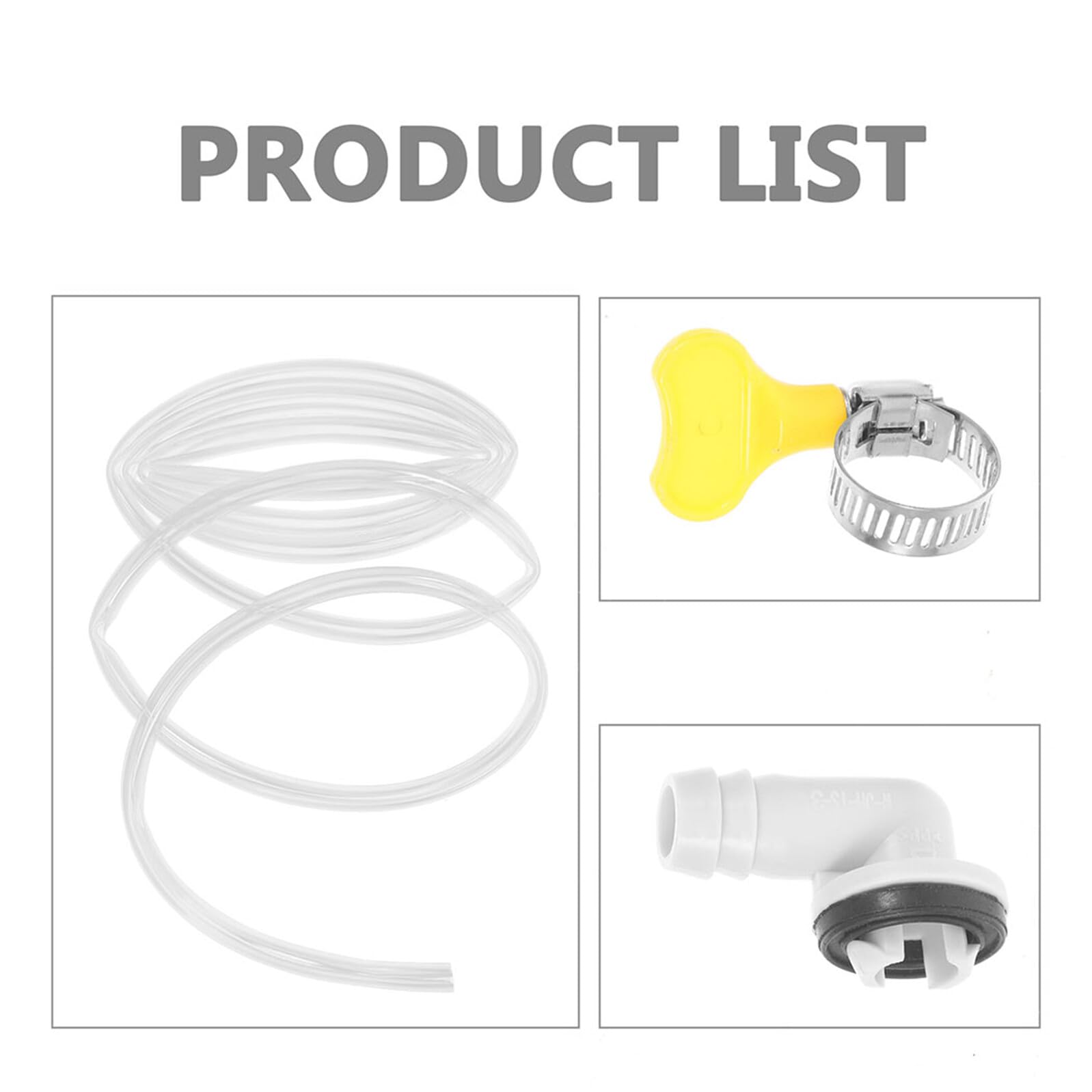 Kit Scarico Condizionatore 2 Set con Tubo Flessibile 6 Piedi, Connettore e Fascetta in Pvc e Acciaio Inossidabile, Compatibile per Vacanze Estive