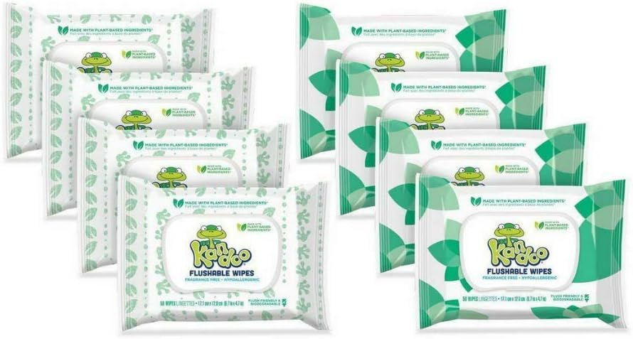 Kandoo Flushable Cleansing Wipes for Babies and Kids, Refill, Sensitive, 400 Count