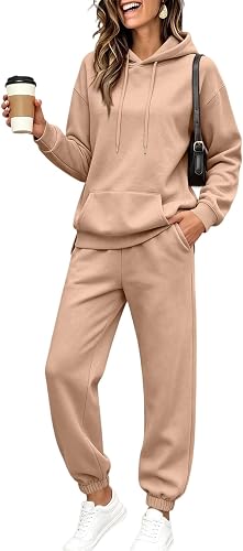 Sweat Outfits for Women 2 Pieces Lightweight Soft Hoodie and Sweatpants Set