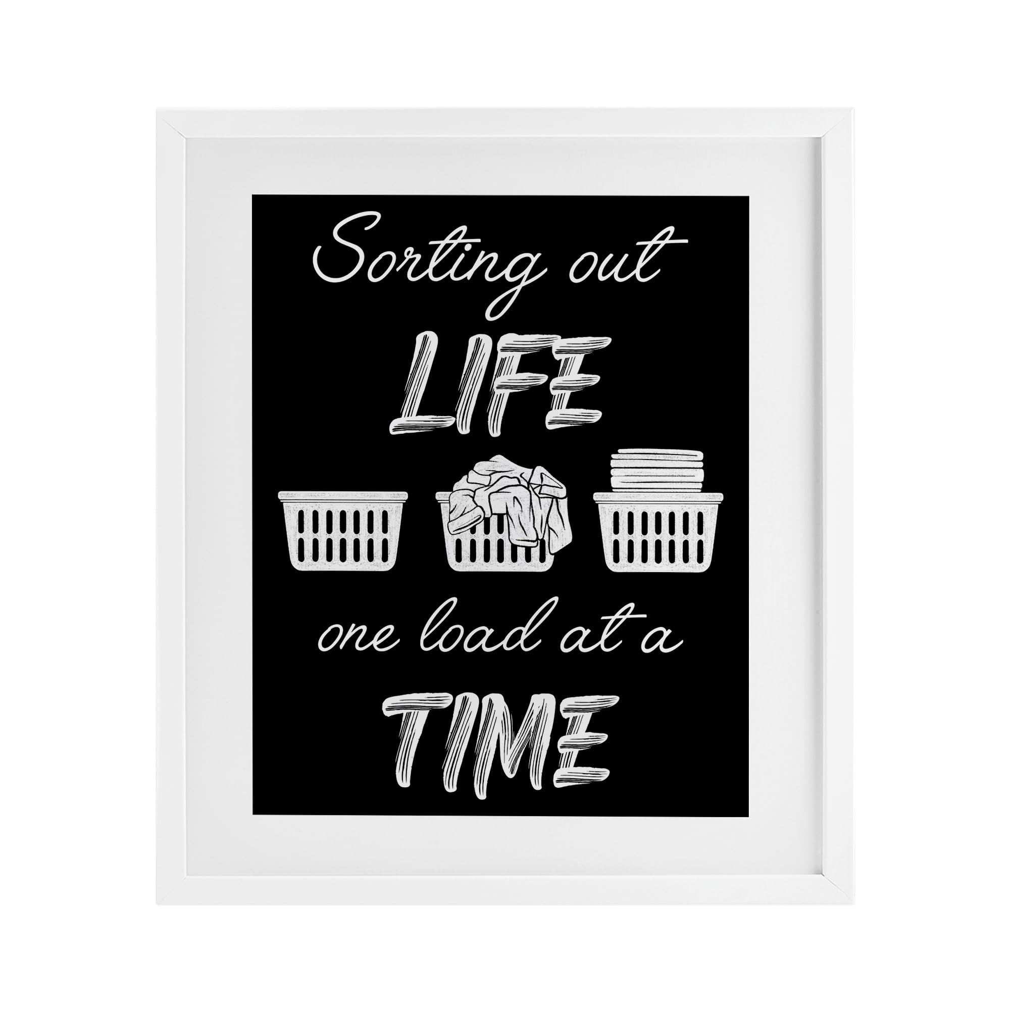 Cadre sous verre Stupell Industries Sorting Out Life Laundry blanc par Marcus Prime 53x43 cm