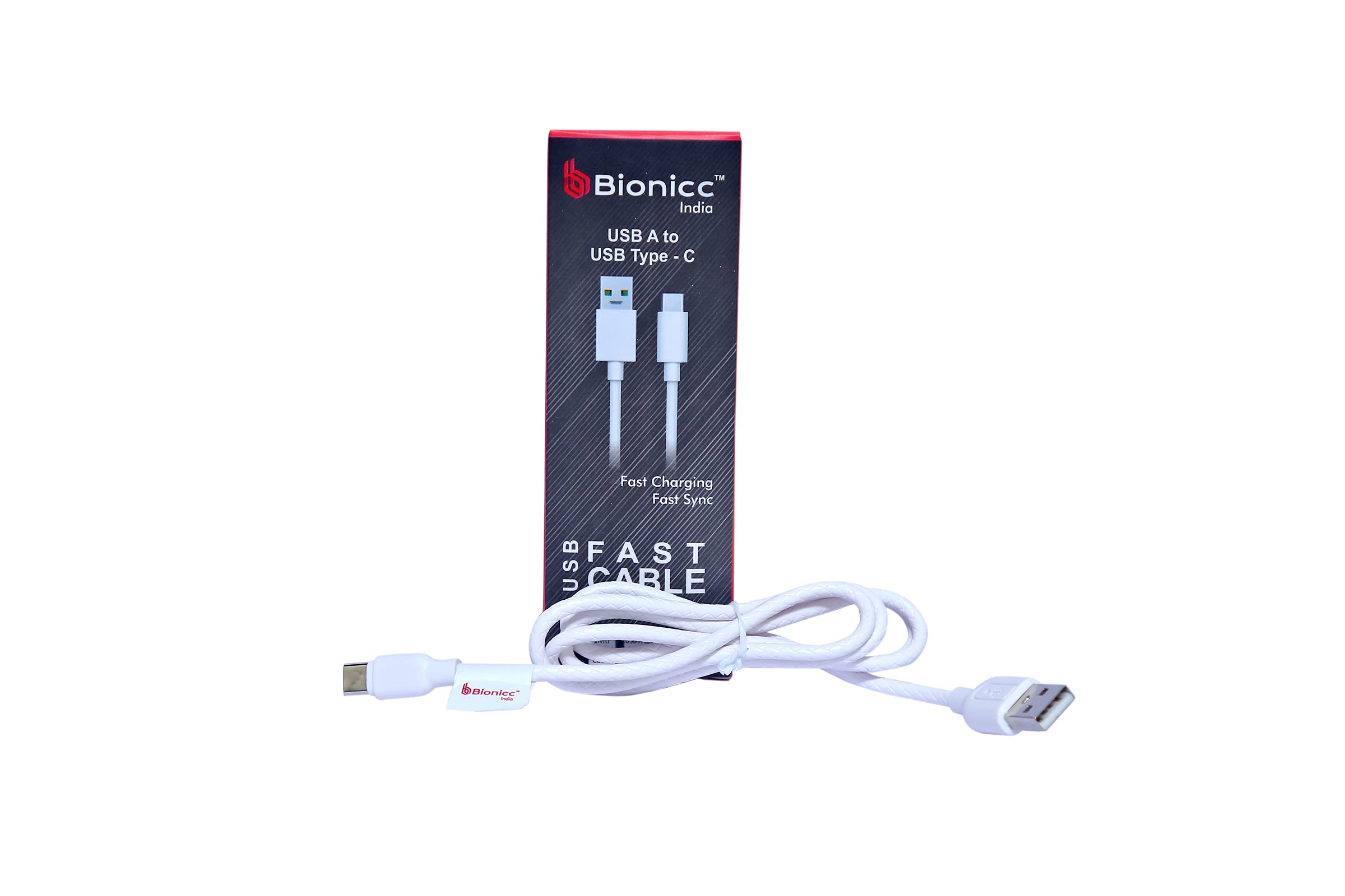 BIONICC INDIA™ Type-C USB Cable | USB-A to Type-C USB Cable | Super Durable USB Cable with High Speed Charging, Quick Data Sync and PVC Connectors for All USB Powered Devices (White) (B099WMYWG8) Amazon Price History, Amazon Price Tracker