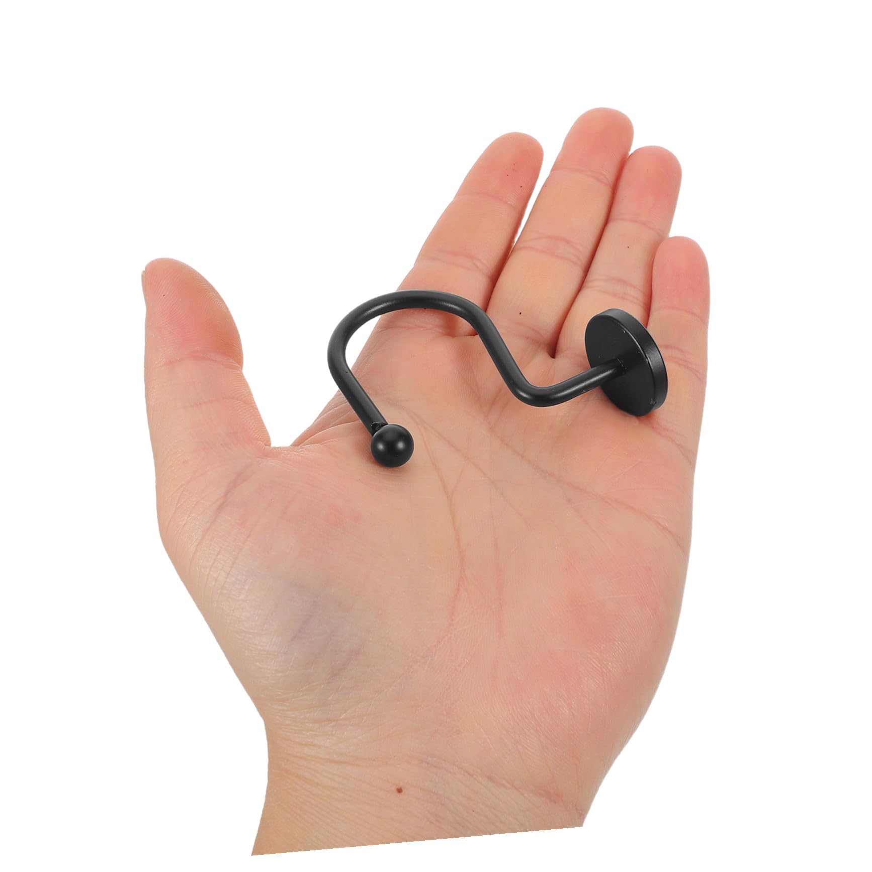 NUOBESTY Lot de 24 Crochets de Rideau de Noirs en Métal Massif Accessoires Décoratifs Résistants à L'Humidité pour Tringle Anneaux Rustiques pour Salle de Bain et Rideaux Légers