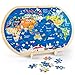 VATOS Puzzles de Madera Educación Juguetes Bebes Rompecabezas de Madera 44 Piezas Puzzles Rompecabezas del Mapa del Mundo para Niños de 3 a 6 años