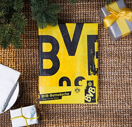 Borussia Dortmund BVB-Bettw?sche Glow in the Dark (135x200cm), Gelb
