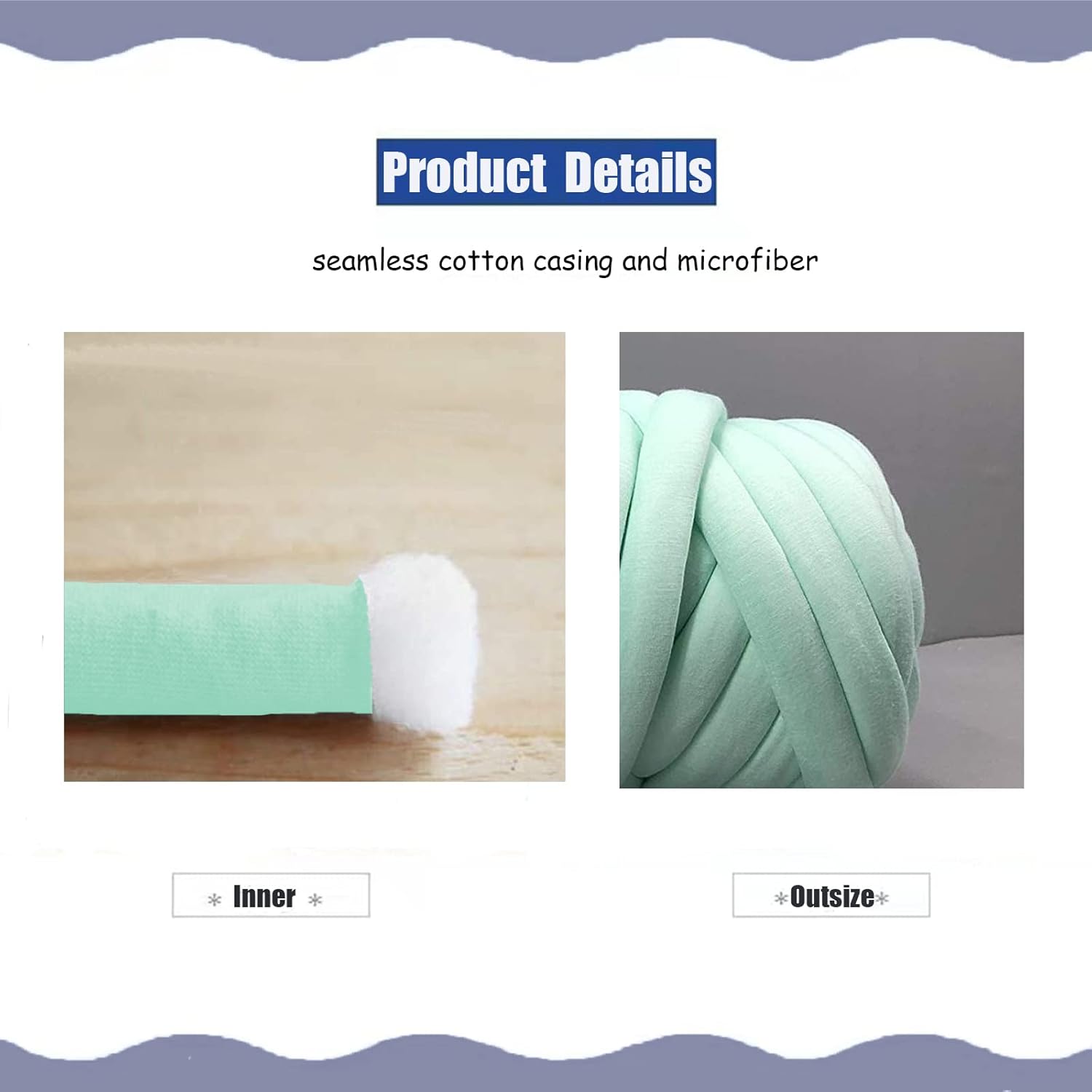 Arm Knitting Yarn for Chunky Yarn Giant Tubular Crochet Making Blanket DIY,Hand Knitting Braided Knot Throw Washable Tube Bulky for Weave Craft Crochet(Light Green, 1.1lb)