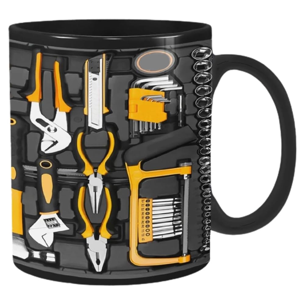 CTRLZS Ceramic Coffee Cup for Mechanics Large Toolbox Coffee Cup for Beer,Whiskey, Wine, Water, Juice,