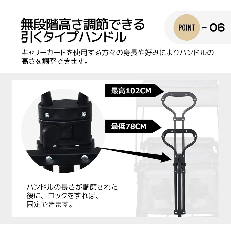 Amazon | BTM キャリーワゴン 屋根付き 長物対応 折りたたみ 耐荷重
