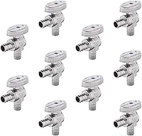 Vista 10 de EFIELD - Válvula de parada recta de 1/4 de giro (5 unidades) de 1/2 pulgada Pex X 1/2 pulgada Pex cromada, ASTM F1807, (VALVE105-5PCS)