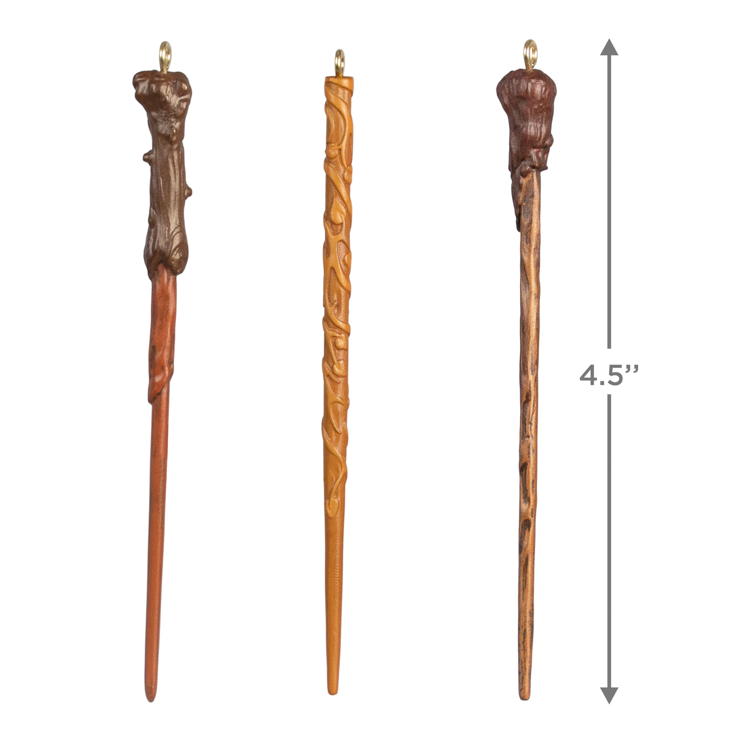 Hallmark Keepsake Harry Potter Ornaments - 3 Pack Magic Wands Design, Brown, H11.4cm by W1cm by D0.94cm (Pack of 3) - Image 4