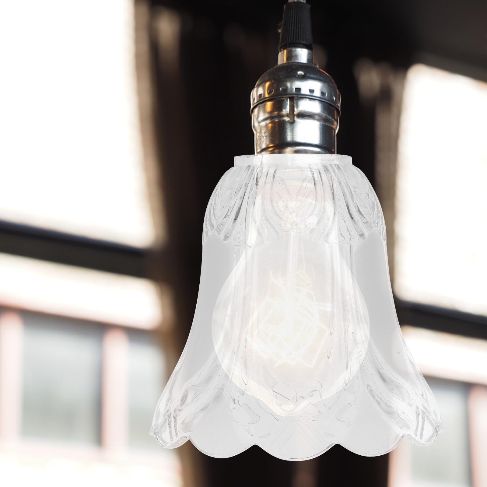 Paralume in Vetro Smerigliato Piccolo per Lampada da Soffitto E27, Copertura di Ricambio Resistente e Leggera, Adatto a Lampade a Sospensione e Applique per Arredi Moderni