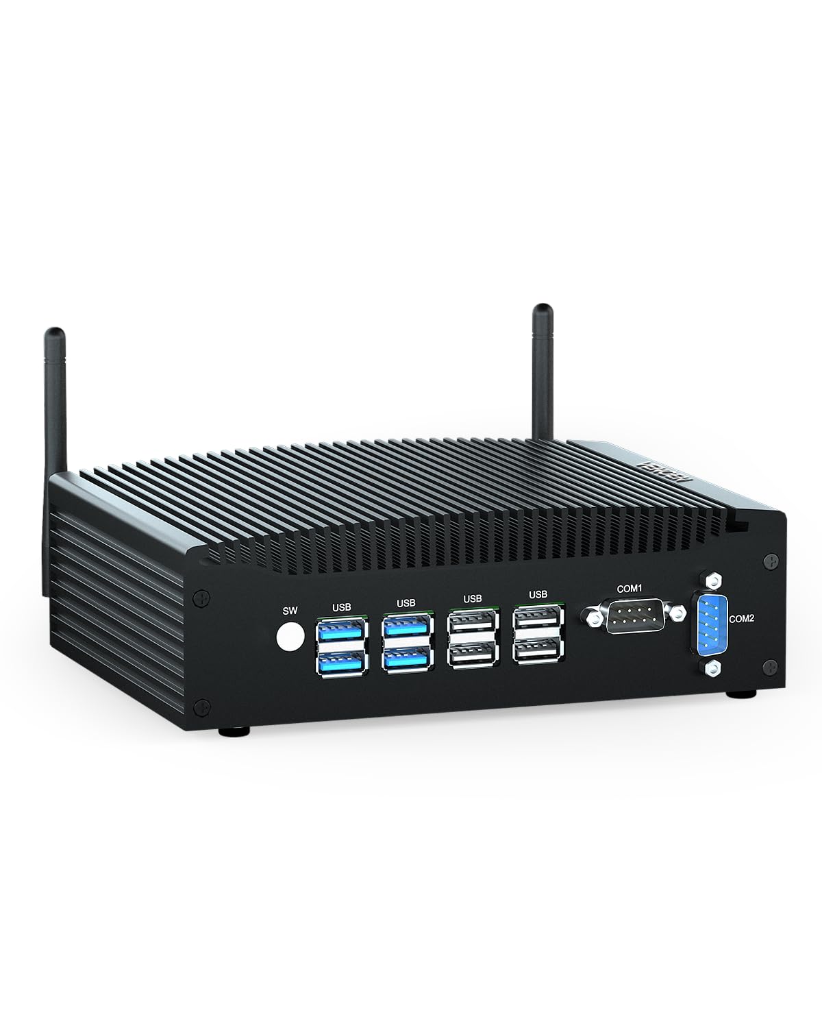 Industrieller Mini-Lüfterlos-PC W 11 Pro, Core i5 1235U, 16GB DDR5 256GB SSD, Dual HD, RJ45 LAN, RS232 COM, USB3.0, Dualband-WLAN, BT4.2, SIM-Slot, kleiner ITX-Computer, RAID, WOL, Auto Power On