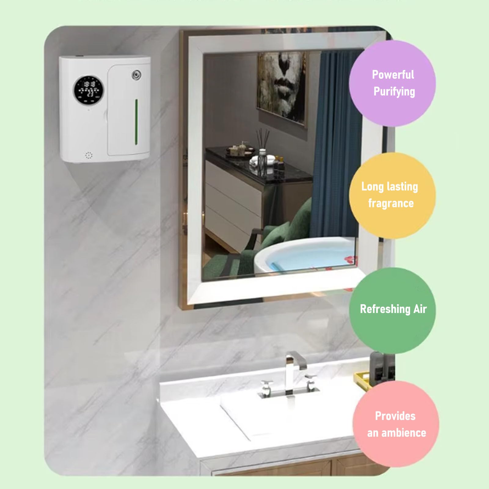 Fockety Difusor de aceites esenciales de 160 ml, sin agua, con aire frío y Bluetooth, máquina inteligente de aromaterapia con 600 m³ de cobertura, ideal para regalar en casa, (Enchufe de la UE