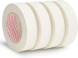 SWRT Masking Tape 1 Inch x 55 Yards – 4 Rolls (220 Yards Total), Strong Adhesive, Easy Tear, Clean Removal Painter’s Tape for Painting, Labeling, Crafts, Home & Office, White