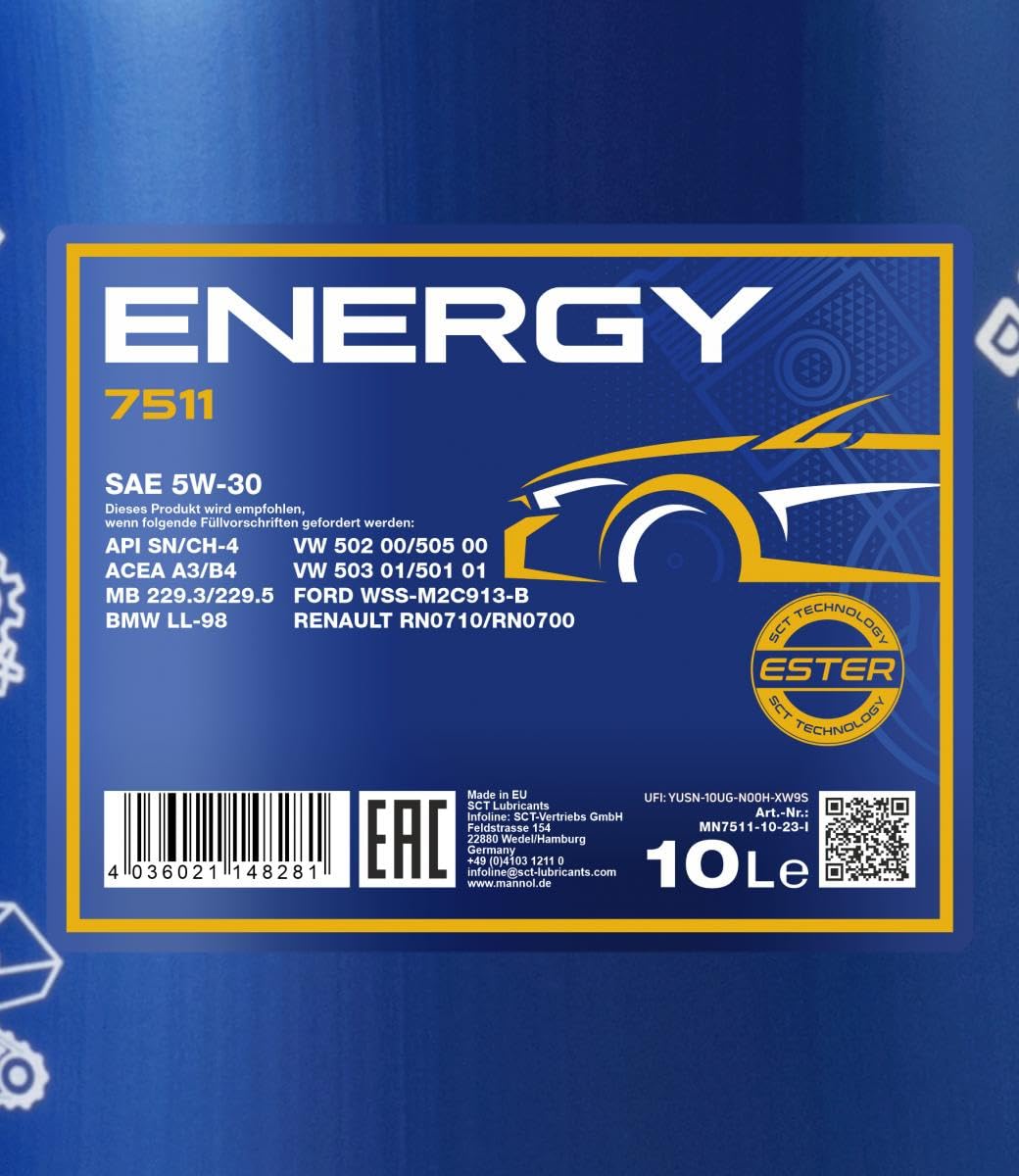 20L Motoröl MANNOL Energy 5W-30 4x MANNOL Motor Flush ADDITIV
