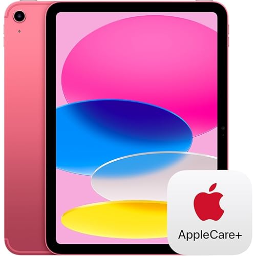 Apple iPad 11-inch: A16 chip, 11-inch Model, Liquid Retina Display, 512GB, Wi-Fi 6 + 5G Cellular, 12MP Front/12MP Back Camera, Touch ID, All-Day Battery Life — Pink with AppleCare+ (2 Years)