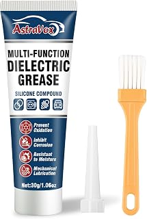 AstraVox Silicone Dielectric Grease for Electrical Connectors Automotive, Dialectric Grease with a Brush, Spark Plug, O Rings, Marine Waterproof & Heat-Resistant & Insulating 1oz (1pcs)
