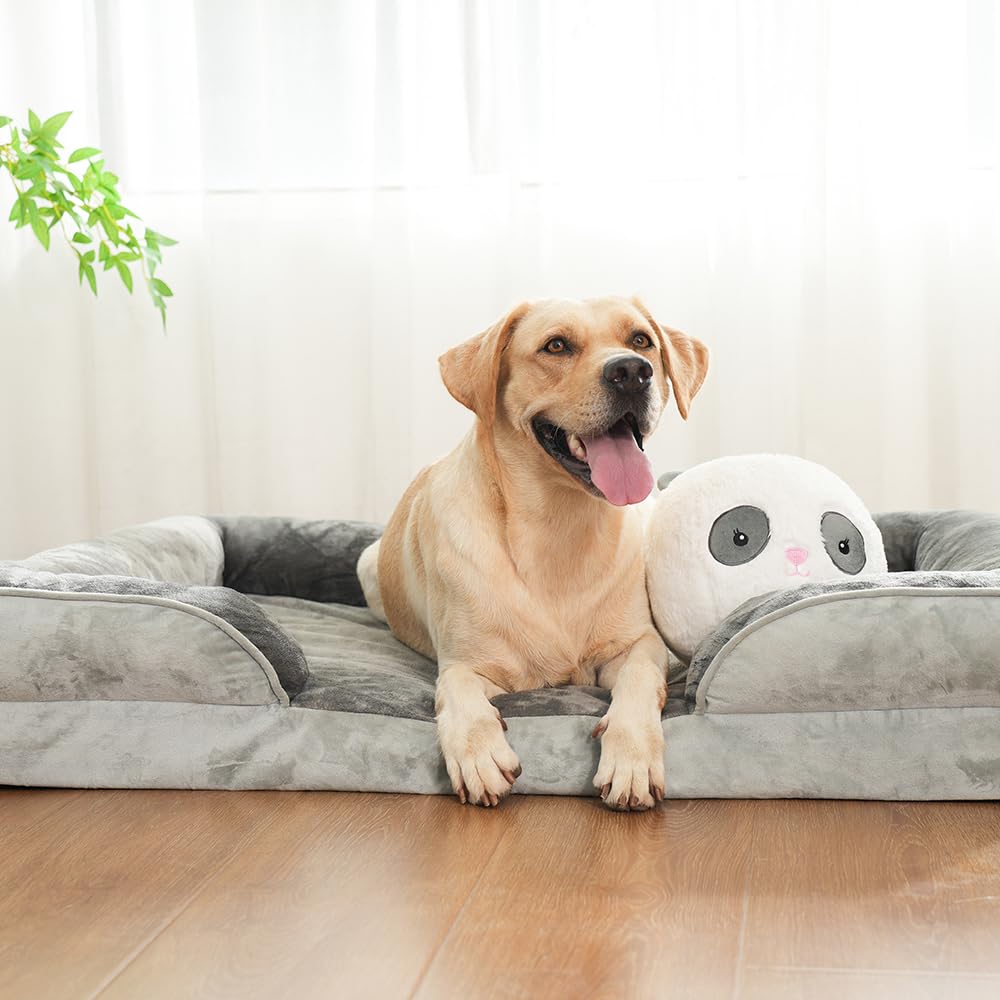 Hero Chuckles Ball Jouet en peluche pour chien – Jouet couineur pour chien – Balle durable avec couineur 3 en 1, panda