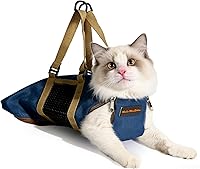 Vista 13 de Bolsa de retención para uñas de gato Cinf para limpieza y aseo sin arañazos ni mordiscos para baño, recorte de uñas, inyección y examen (Flor, M)