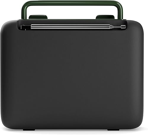 Miniatura 3 de Dolphin Retrobox Mini - Altavoz Bluetooth portátil para lugar de trabajo con MP3, radio FM, AUX, batería duradera y duradera (verde militar)