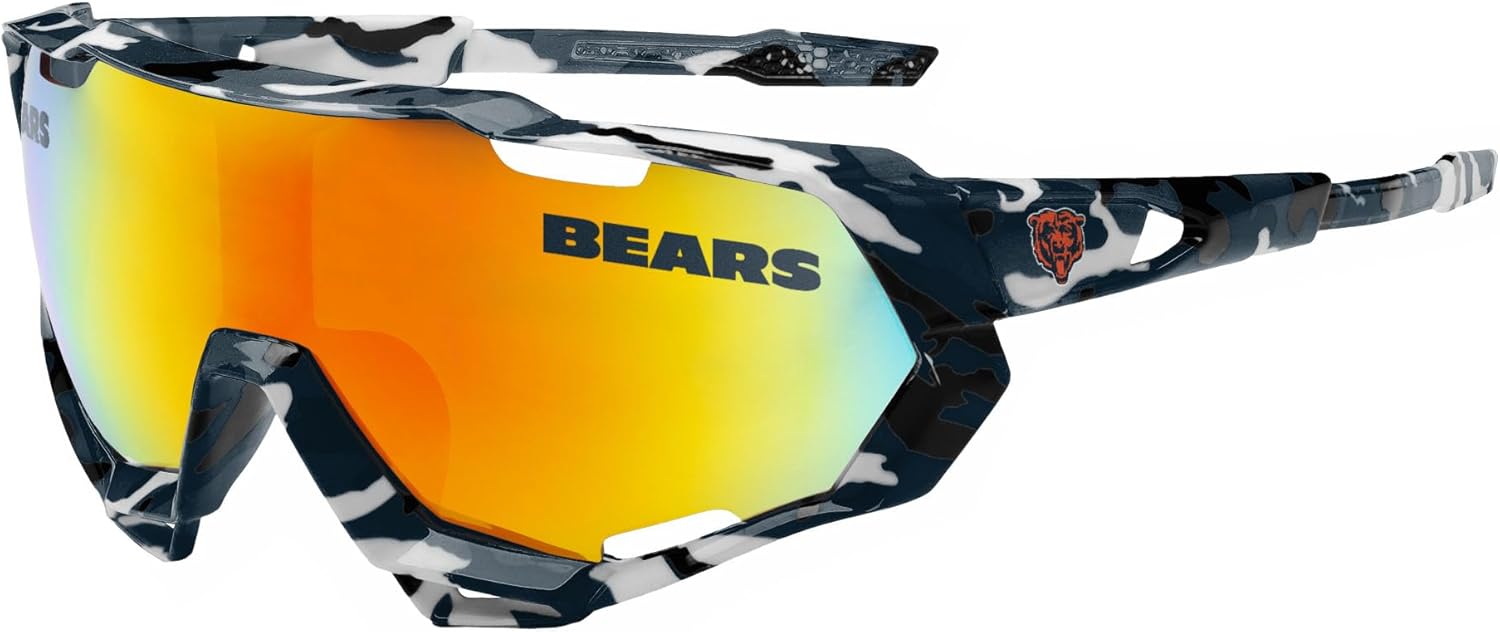 FOCO NFL Team Logo Gametime Camo Sunglasses Chicago Bears 149mm Camo