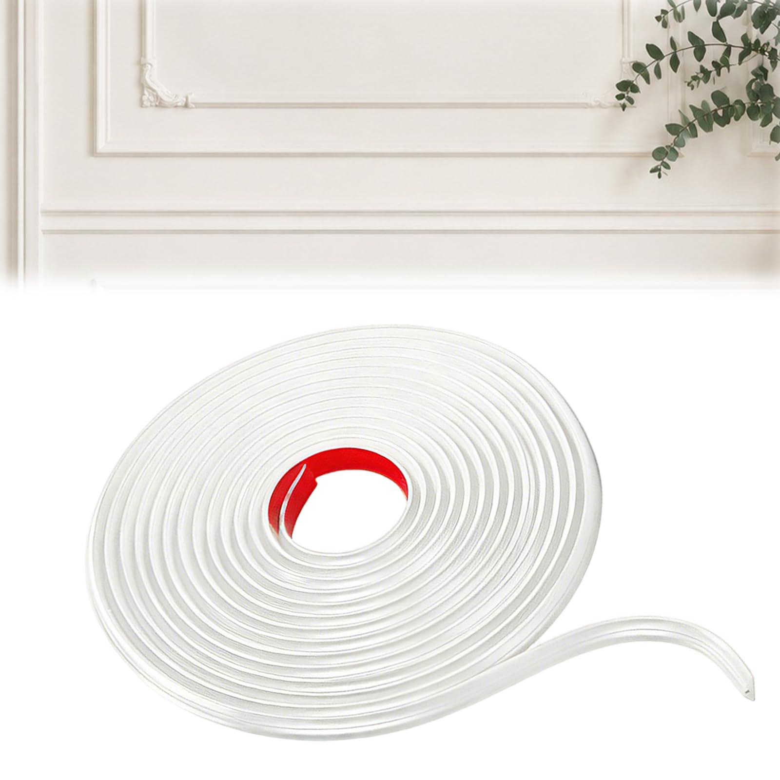 3M Peel and Stick Moulding, 3D TPE Self-Adhesive Decorative Wall Molding Trim, Easy Cut & Install for Wainscoting, TV Background, Door/Window Frame, French Style Wall Edge Strip White (3M)