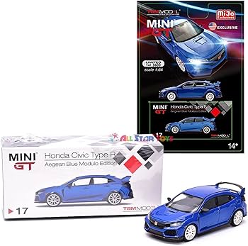 MINI GT 2017 Civic Type R (FK8) Aegean Blue Modulo Edition 1:64