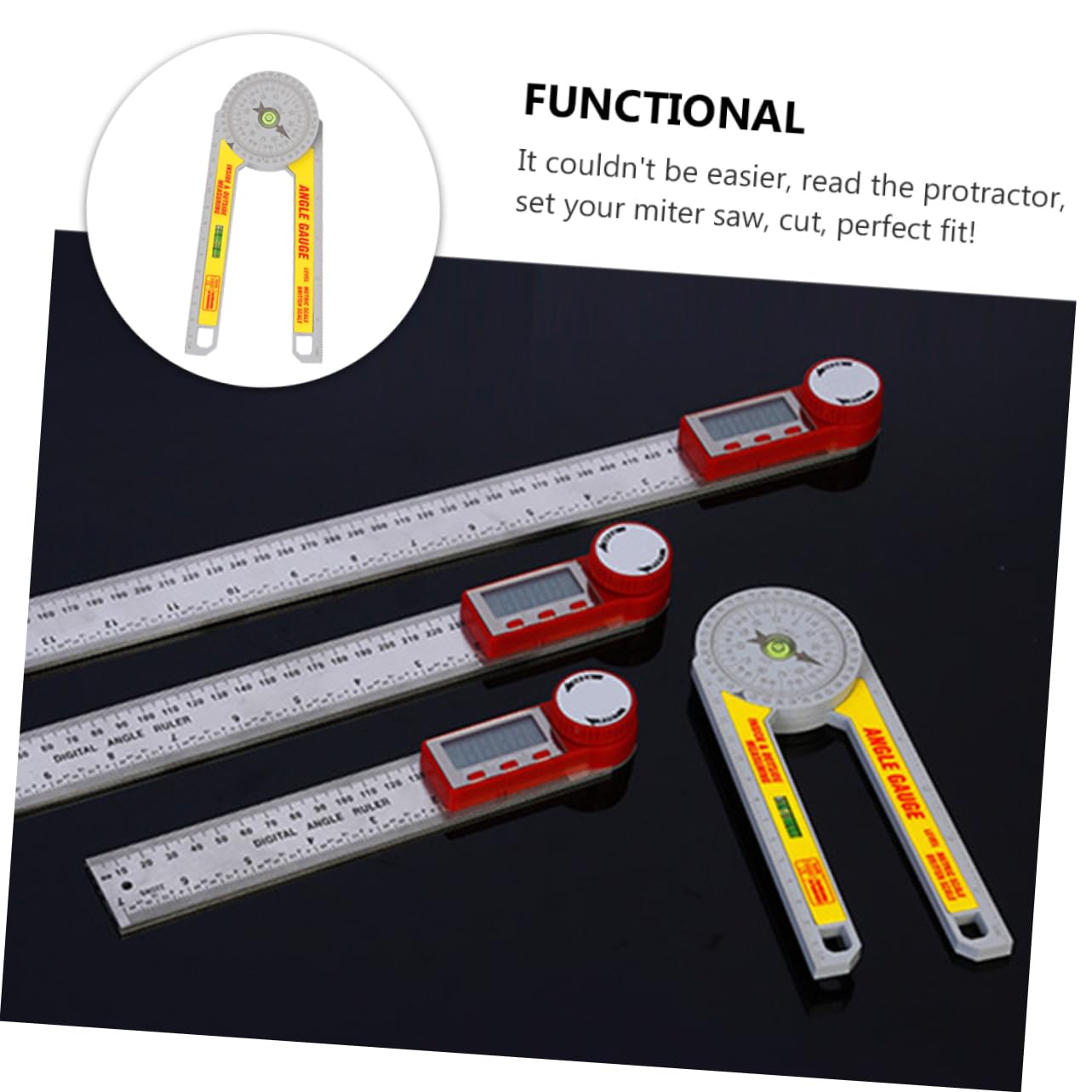 DOITOOL 1pc 360 Measuring Tool Degree Supplies Woodworking Angle Protractor DIY Angel Ruler Durable Gauge