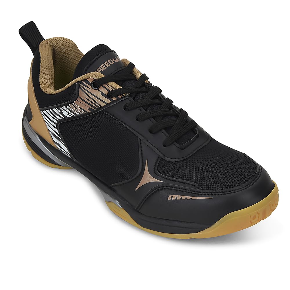 Liberty Freedom Pluto-1 Sports Lacing Non-Marking Badminton & Paddle/Pickle Ball Shoes for Men - Black & Sky Blue - Lightweight & Comfortable | Suitable for Table Tennis, Squash and All Indoor Court-image-48