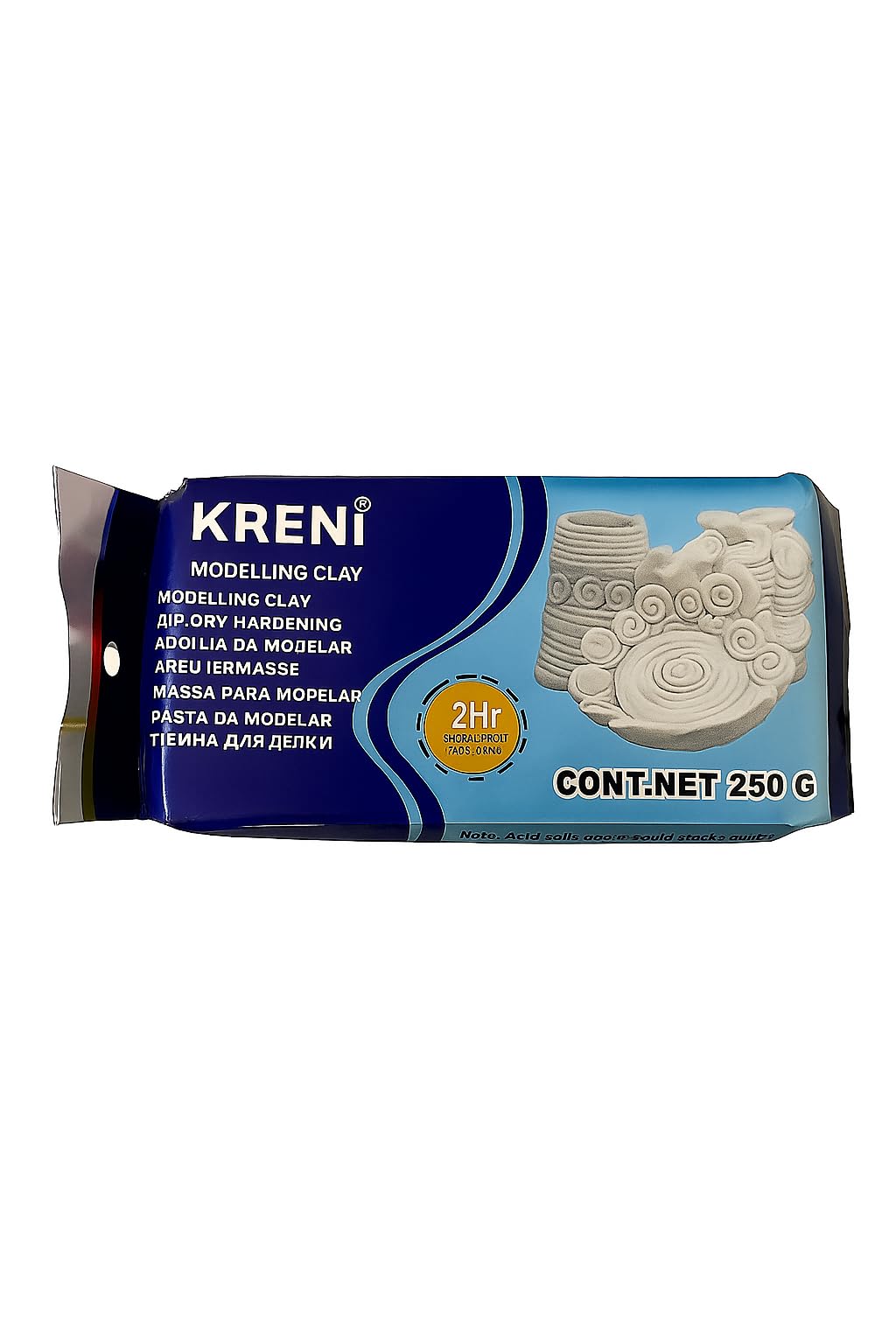 KRENI Professional Air Dry Clay for Crafts & DIY | Non-Toxic, Soft & Flexible Clay for Kids & Adults | Ideal for Sculpting, Modeling, School Projects & Art Activities | 250g (White)