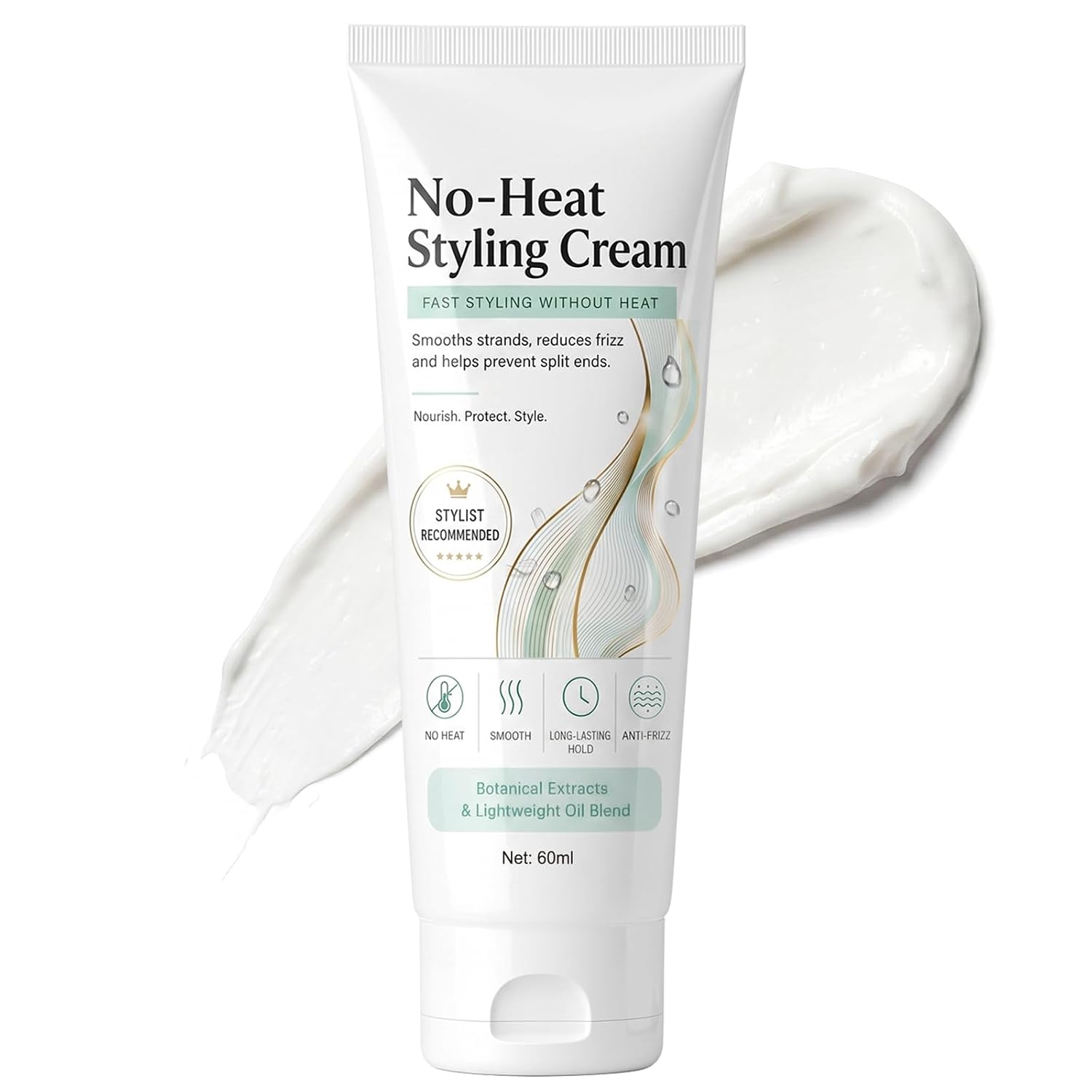 RQUXMT Air Dry Cream,No-Heat Styling Cream to Enhance Natural Texture and Body,Adds Hydration and Lightweight Hold | For Fine to Medium Wavy, Straight, and Curly Hair Types