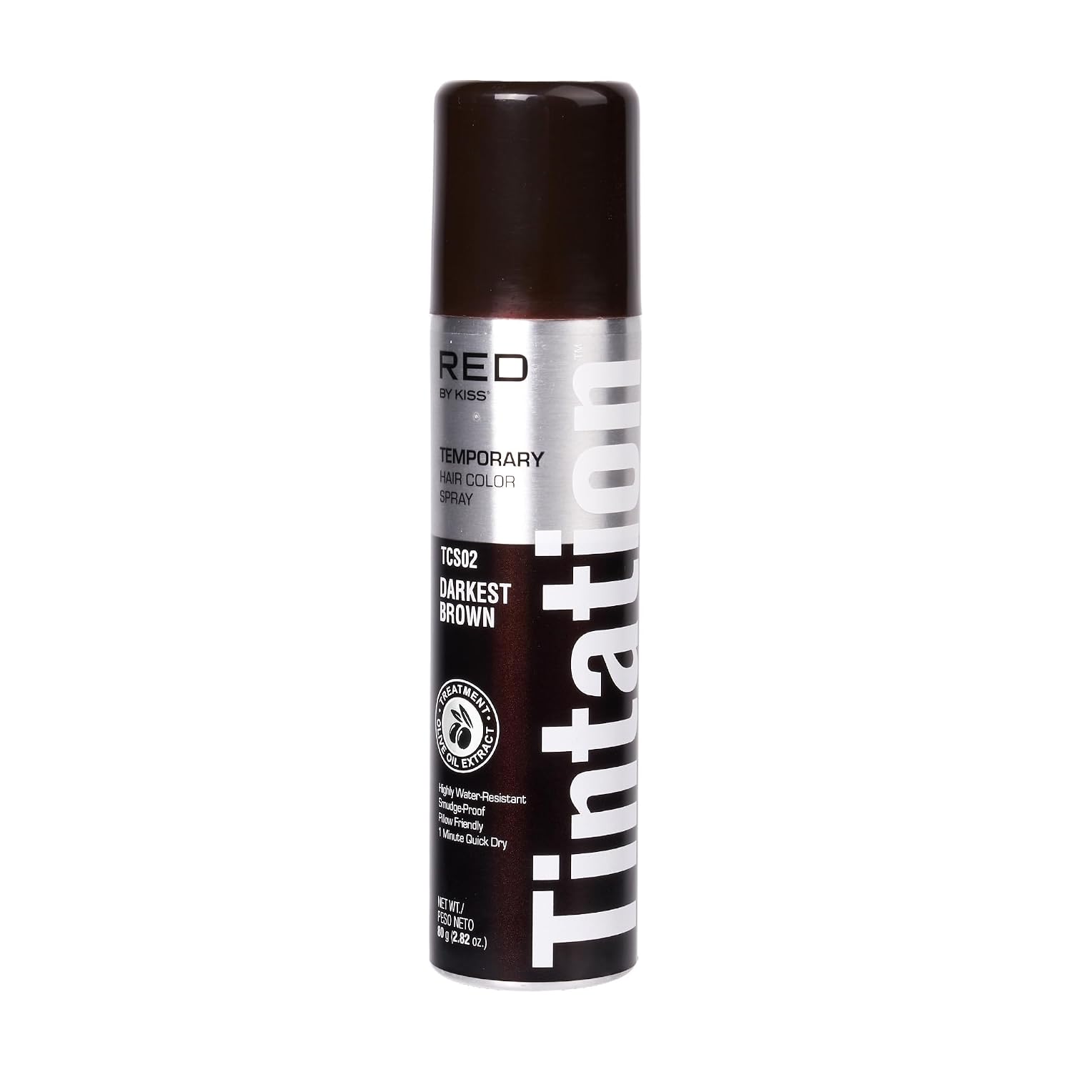 Red by Kiss Tintation Temporary Hair Color Spray - Darkest Brown