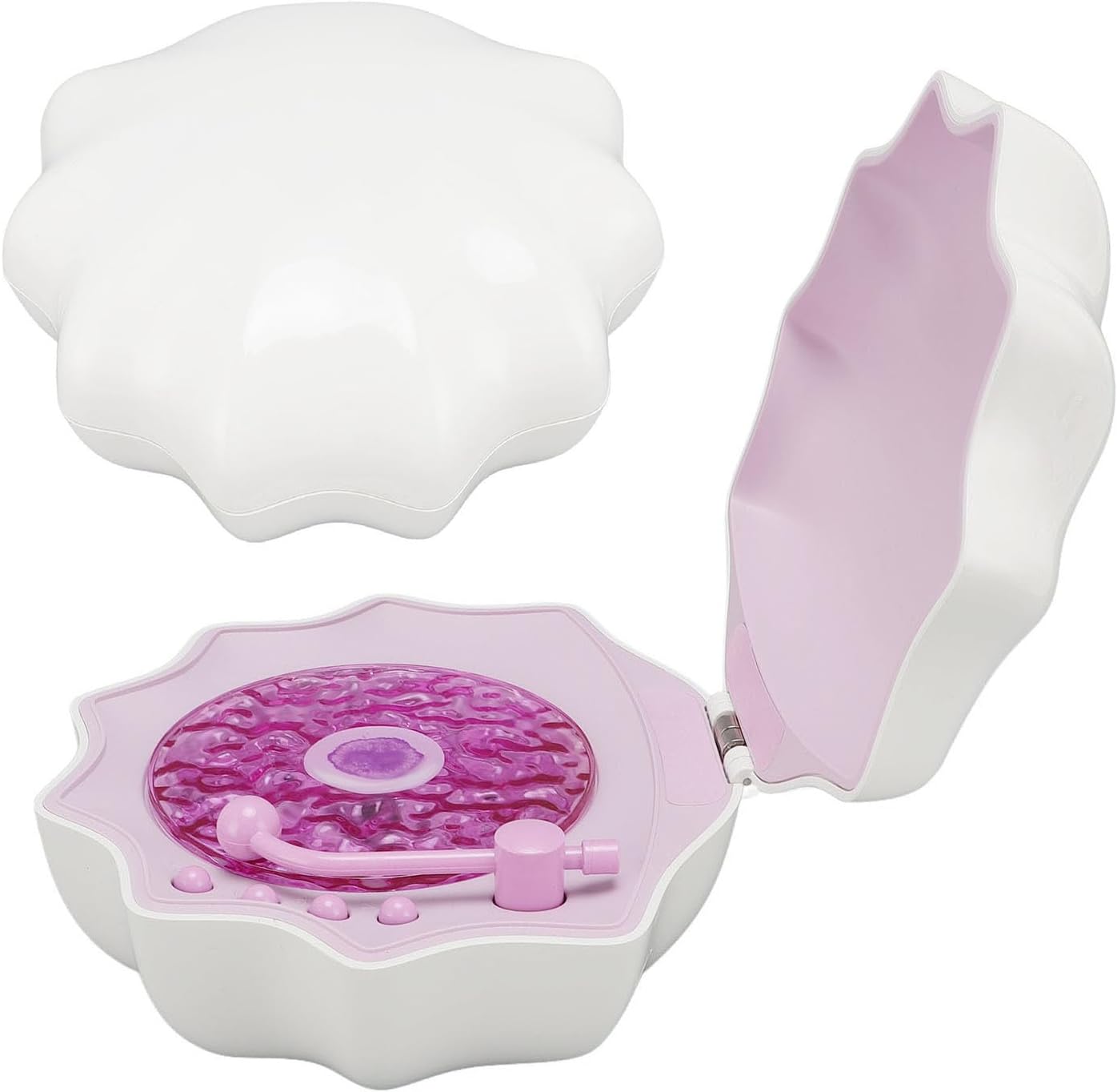 Shell Bluetooth Speaker with Wave Light Projector, Creative Shell Design, Retro Wave Sound Effects, Purple for Bedroom Use