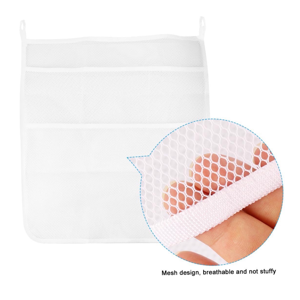 TOPBATHY 3pezzi Borsa Da Doccia Per Ventosa Contenitore Per Giocattoli Organizer Per Bagnetto Rete Scomparti Per Bagno Bianco
