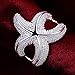 Happy Gogou Fashion 925 Silver Plated Jewelry Chic Curvy Starfish Lovely Party Ring Size 7 8 (7)