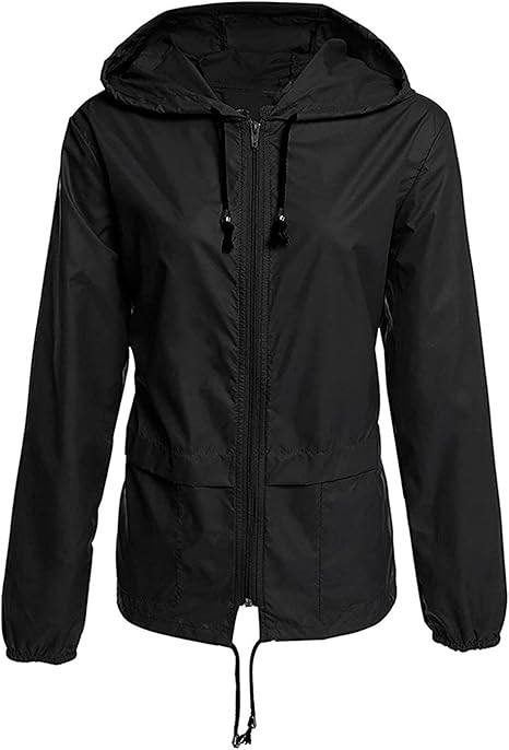 Coupe-Vent Femme Manteau Imperm?�able Coutures de Poche ?� Glissi?�re Couleur Unie D?�contract?�e 