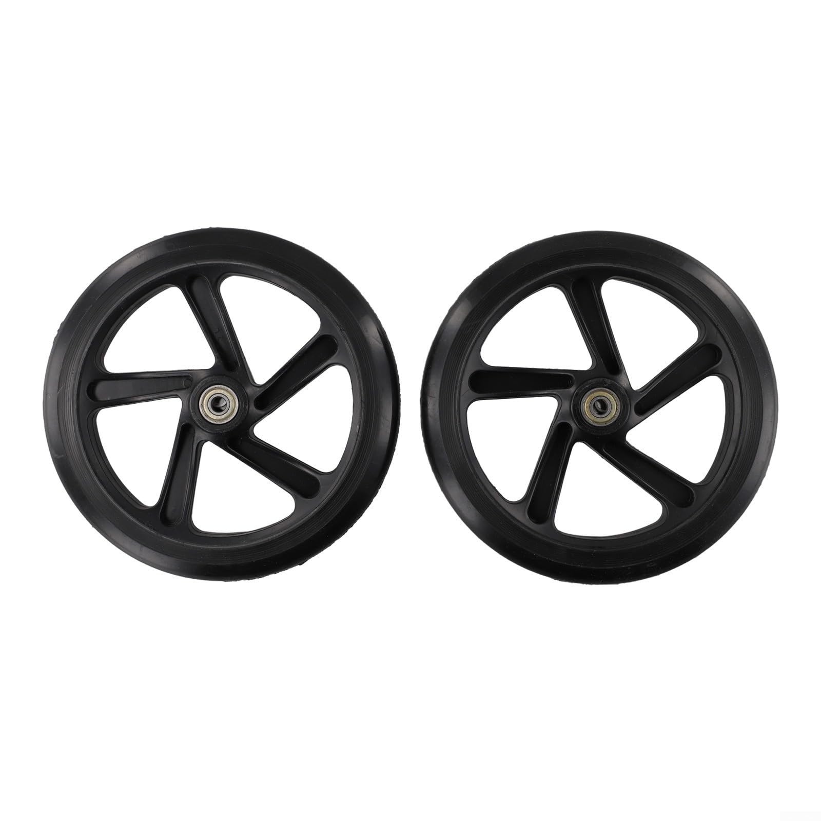 2 Pack PU Scooter Wheels Silent High Speed Bearings for Outdoor Sports Roller Skates Trolley Cart Furniture 125mm 145mm 180mm 200mm Black(200mm*40mm black)