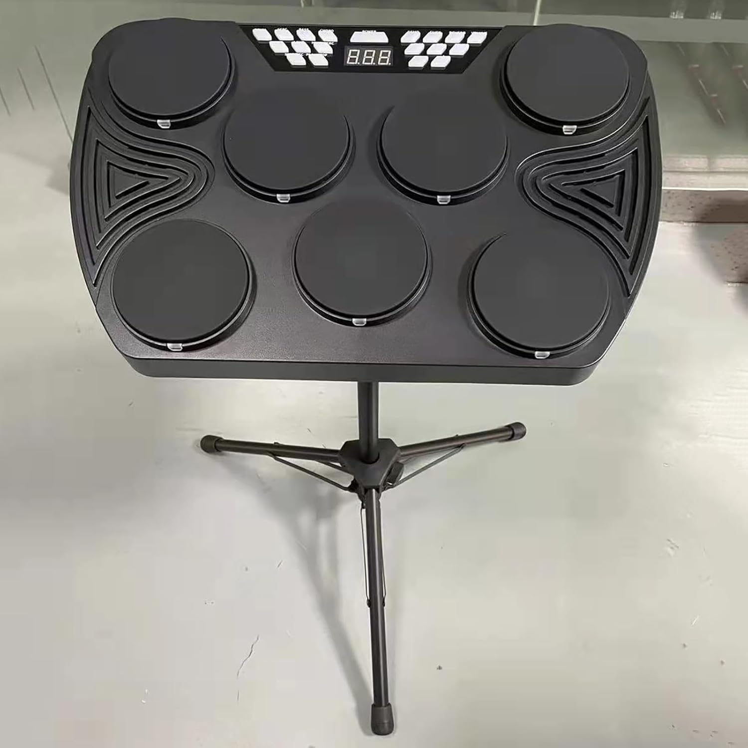 WIKINK Electronic Drum Kit, 7 Pad Digital Electric Drum Kit, Electronic Drum Practice Pad Mat with Build-in Stereo Speakers, Foot Pedals, Drum Sticks,for Kids Adult Beginner