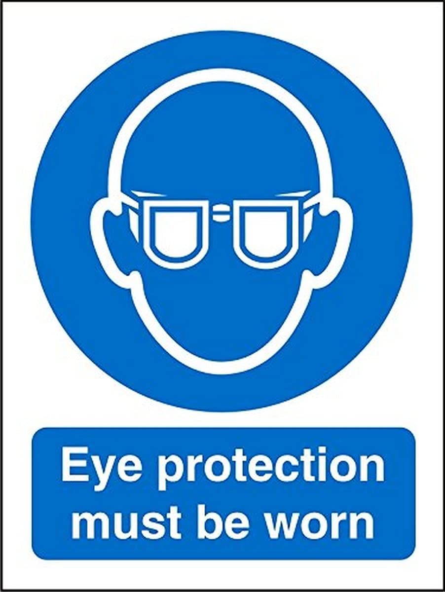 Seco Eye Protection Must Be Worn Sign, 150mm x 200mm - 1mm Semi Rigid Plastic