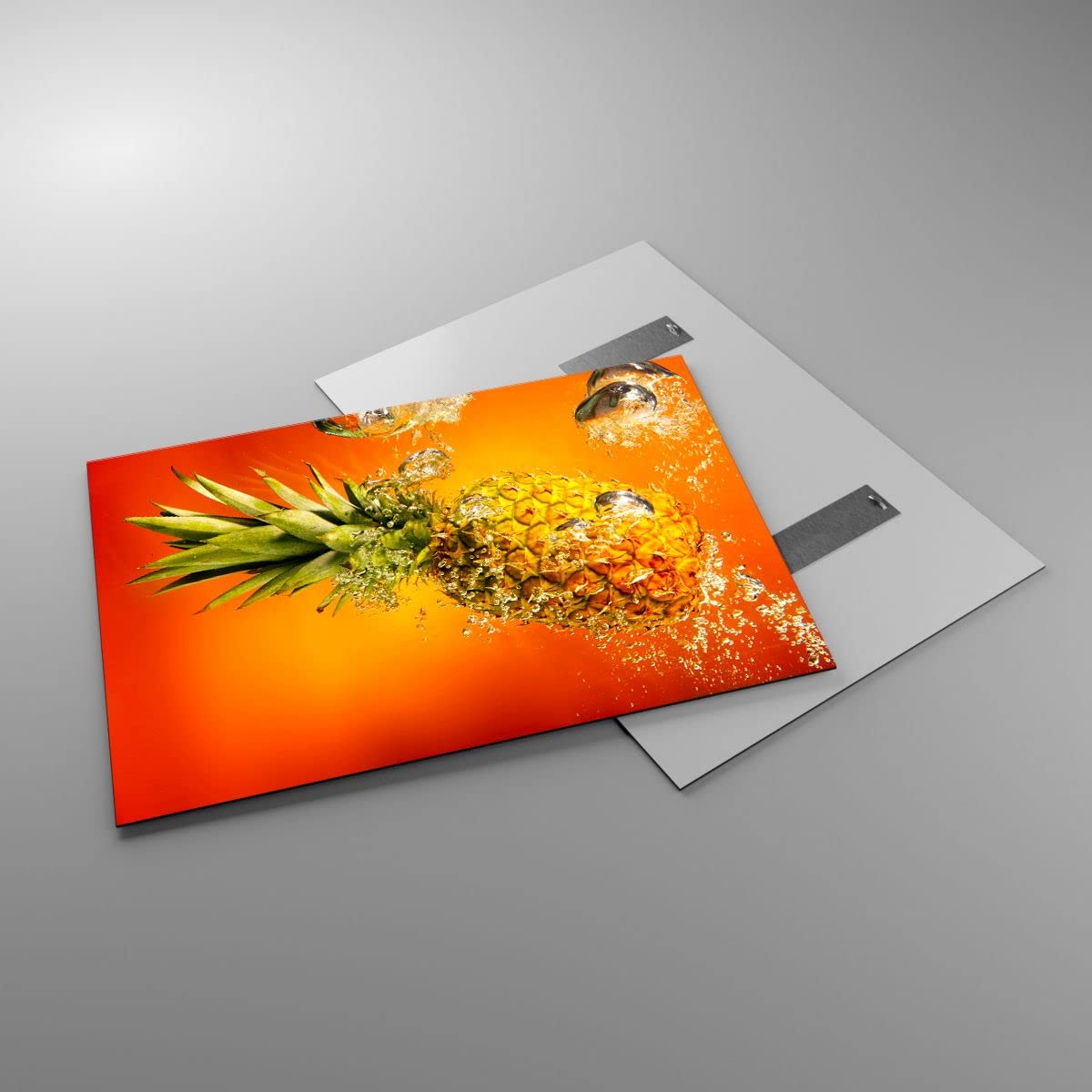 ARTTOR Cuadro Decorativo 100x70cm Moderno Horizontal Cocina - 2209 | caribe Piñas Fruta Cuadro sobre Vidrio Grande Arte mural Dormitorio Cuadros de Pared Impresión en Cristal Glasprint ARTTOR