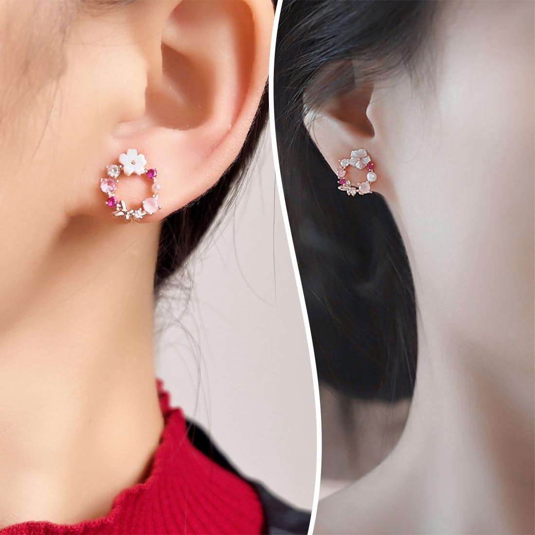 Orecchini A Farfalla Con Fiori E Perle In Zircone | Argento Sterling, Ipoallergenici, Regalo Per Donna