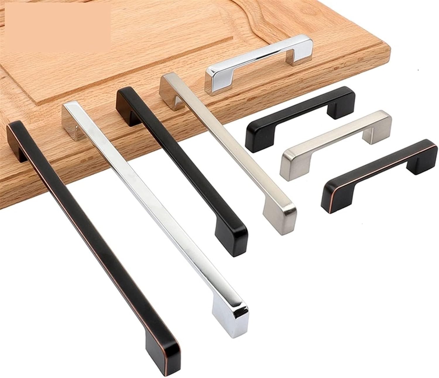 1Pcs Furniture Handle Drawer Knobs and Handles for Cabinet Wardrobe Zinc Alloy Door Pull 96mm/128mm/160mm/192mm/320mm Hole Pitch Furniture Accessories