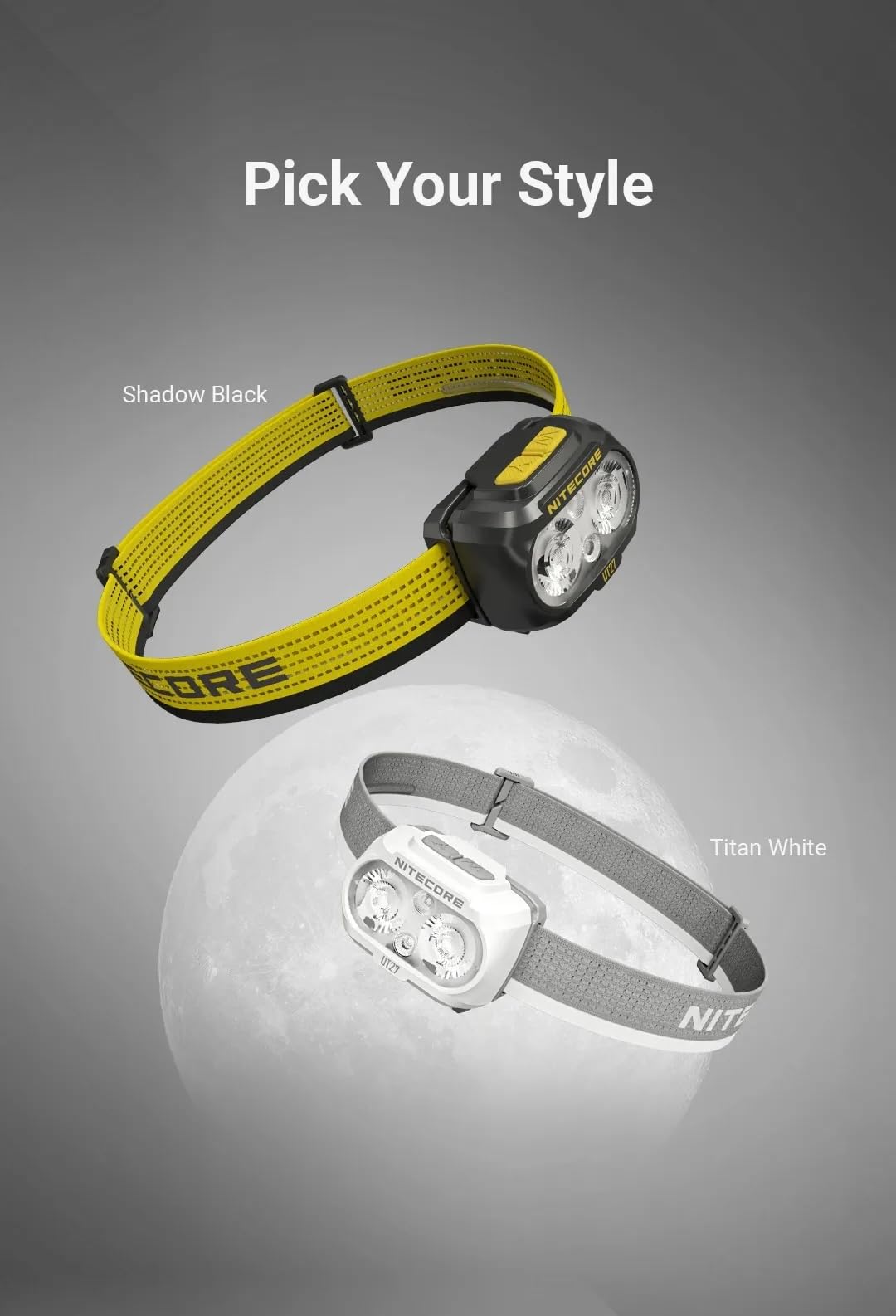 Nitecore UT27 MCT - Linterna frontal LED de carga USB-C blanca de 800 lúmenes