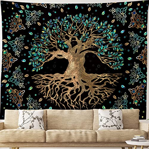 Xgxl Life Tree Tapestry Wall Hanging - Bohemian Hippie Wishing Tree Tapestries Psychedelic Wall Carpet Mystic Aesthetic Wall Tapestry For Living Room Bedroom thumb #1