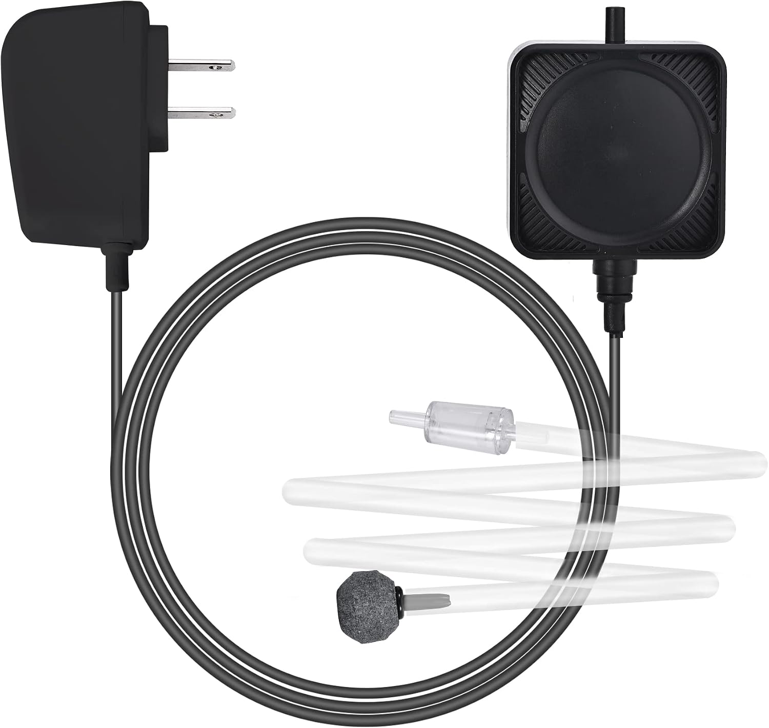 BinChang Aquarium Air Pump for Fish Tank, Quiet Mini Air Pump 1 Watt Energy Saving with Accessories 1-15 Gallon