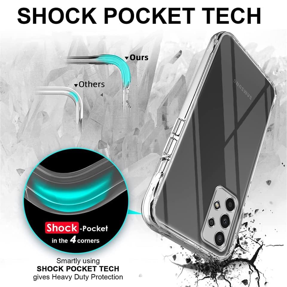 Image of Jkobi Back Case Cover for Samsung Galaxy A13 4G (Camera Protection with Silicone Clear Shockproof Case | Soft and Flexible | Transparent)