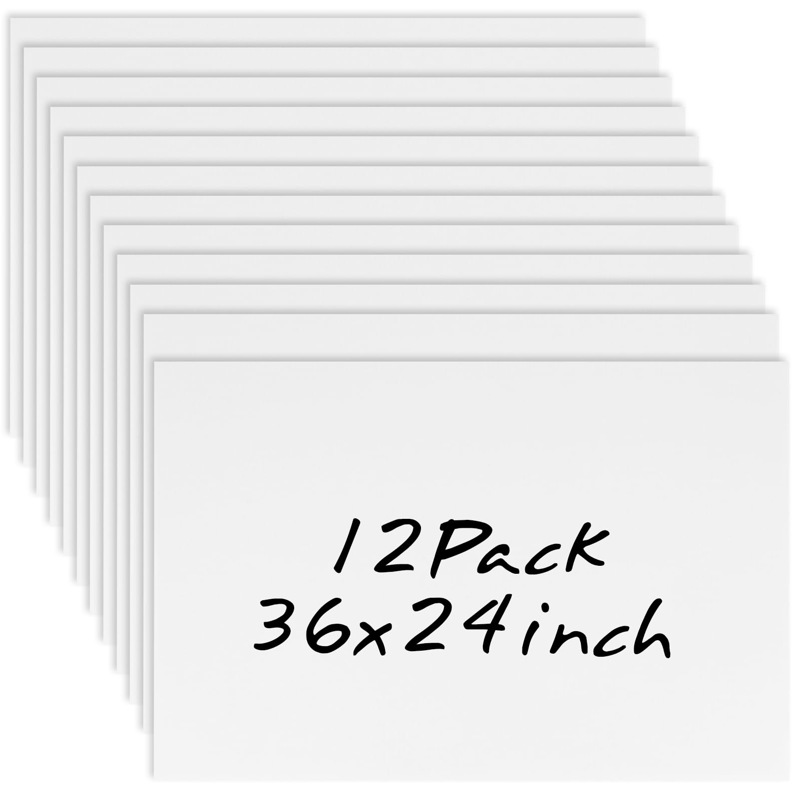 Photo 1 of 12 Pack 24'' x 36'' Large White Corrugated Plastic Sign Blank Poster Board Double Sided for Outdoor Garage Sale, Rent, Birthday Party, Guidepost Decorations