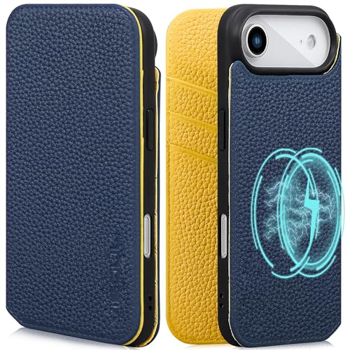 Étui portefeuille iPhone Air en cuir véritable grainé VISOUL luxe
