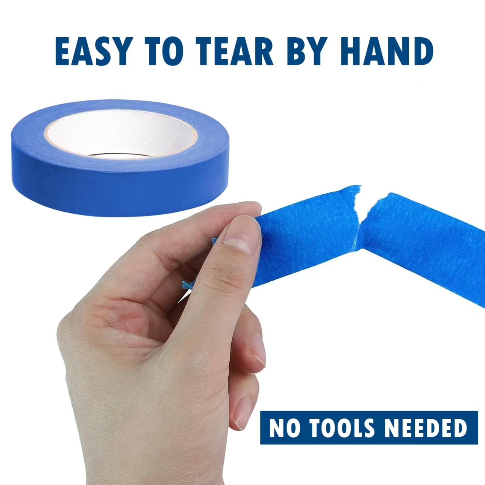 ROHMERIQUE 5 Rolls Painters Tape, 24mm x 50m High Adhesion Masking Tape, Heat & UV-Resistant, for Painting Work Renovations - Image 3