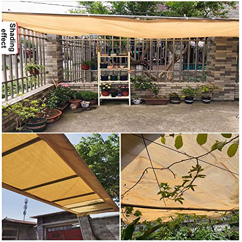 Malla de sombra de 12 pines beige para terraza con aislamiento térmico 8