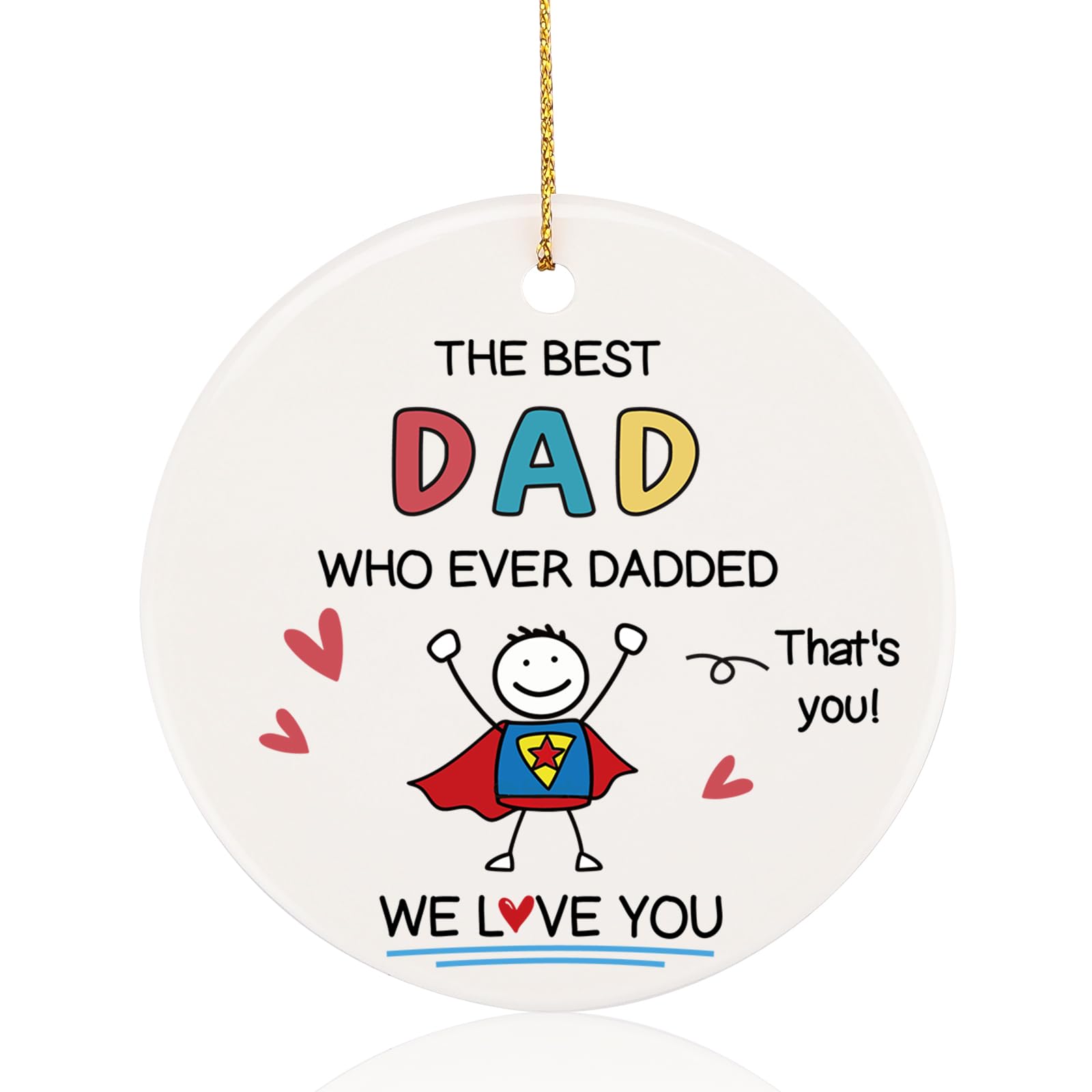 Welsky Dad Birthday Gifts, Gift for Dad Ceramic Card